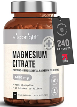 bottle of magnesium citrate supplement