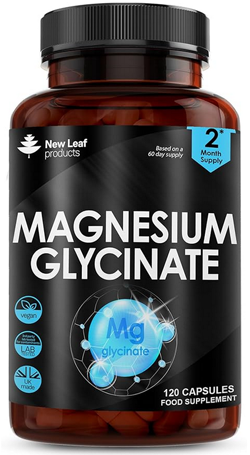 bottle of magnesium glycinate supplement